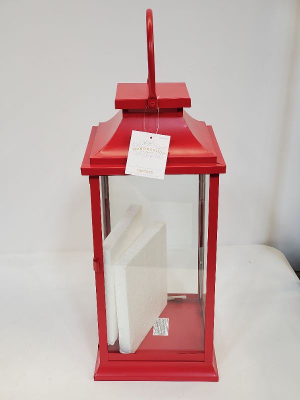Photo 2 of WONDERSHOP - 17" Decorative Metal Lantern Red