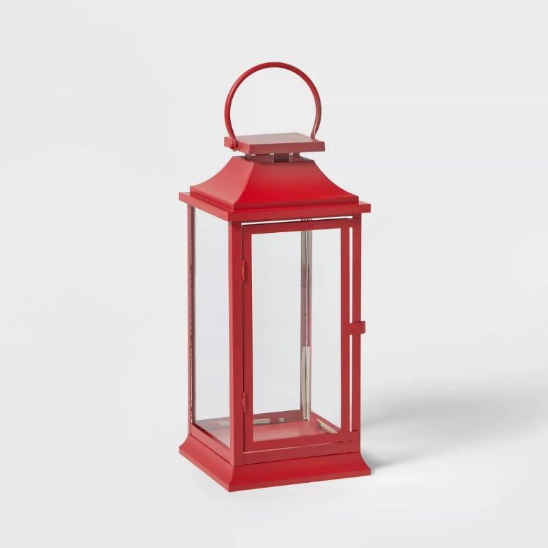 Photo 1 of WONDERSHOP - 17" Decorative Metal Lantern Red