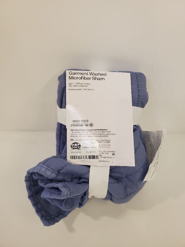 Photo 2 of ROOM ESSENTIALS - Standard Garment Washed Microfiber Quilt Sham- BLUE 