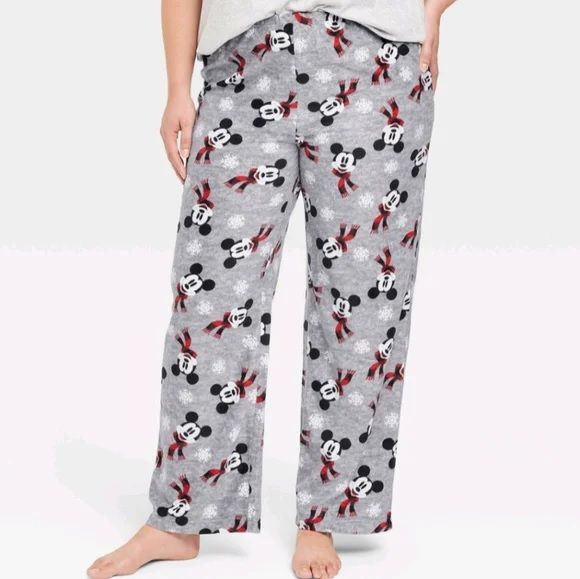 Photo 1 of Holiday Mickey Mouse Fleece Women's Pajama Pants - SIZE L