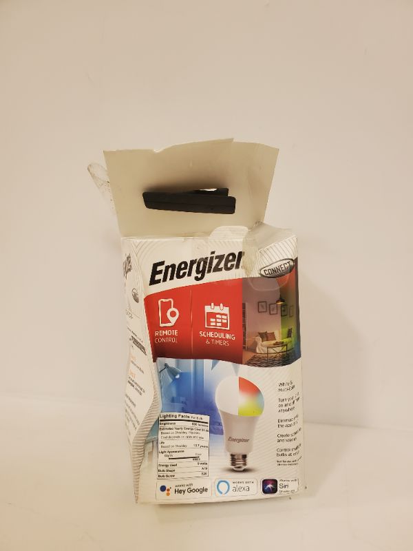 Photo 3 of Energizer Connect Smart LED Bulb, White and Multi-Color, A19 (EAC2-1002-RGB)