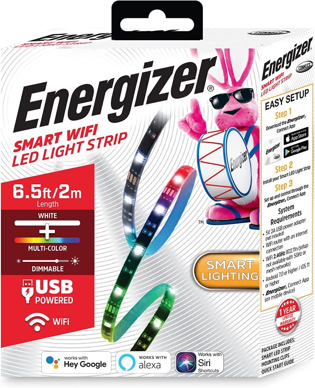 Photo 1 of Energizer Multicolor & White Smart LED Light Strip EIS2-1000-RGB