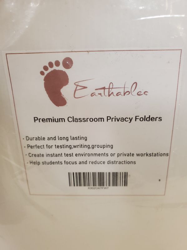 Photo 4 of 20 PIECE-  EARTHABLES - PREMIUM CLASSROOM PRIVACY FOLDERS - WHITE 