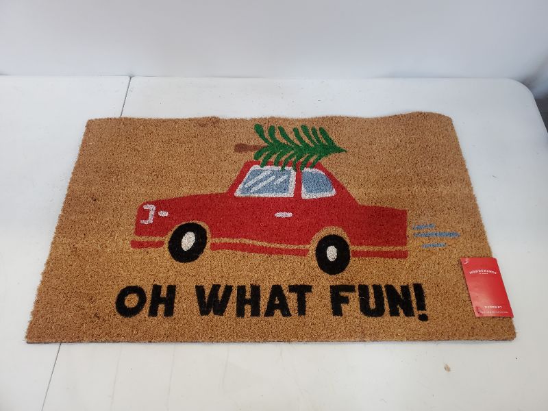 Photo 3 of Wondershop -  1'6" x 2'6" 'Oh What Fun' Car Doormat Red