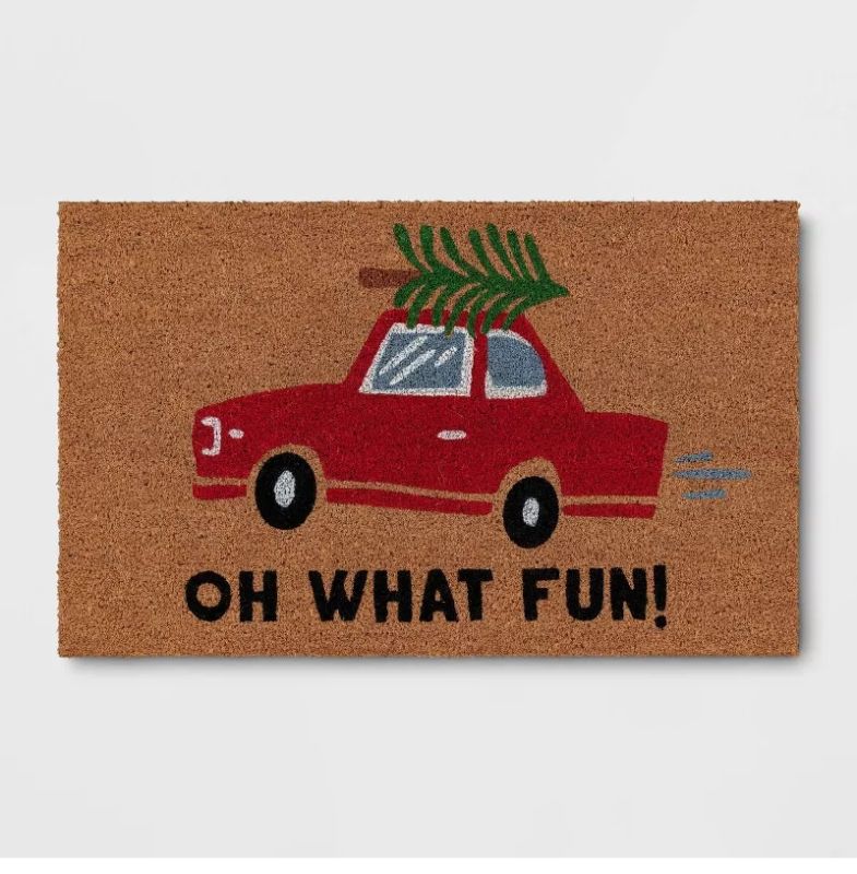 Photo 1 of Wondershop -  1'6" x 2'6" 'Oh What Fun' Car Doormat Red
