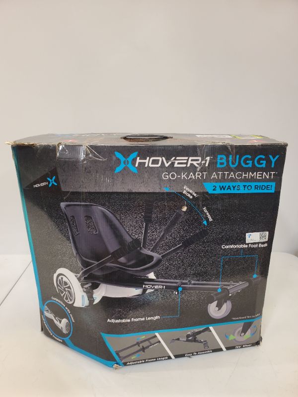 Photo 2 of Hover-1 Buggy Attachment | Compatible with All 6.5" & 8" Electric Hoverboards, Hand-Operated Rear Wheel Control, Adjustable Frame & Straps, Easy Assembly & Install - Black