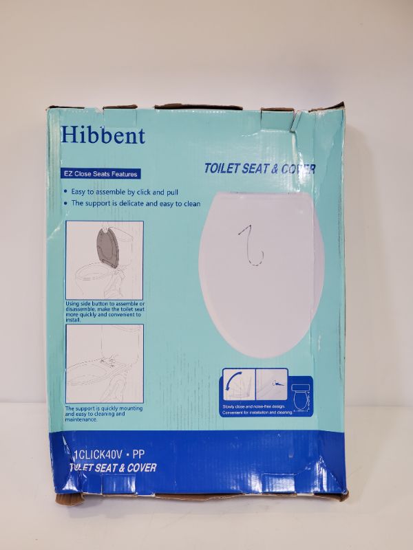 Photo 3 of Hibbent Premium One Click Elongated Toilet Seat with 10 Pieces Toilet Seat Bumpers