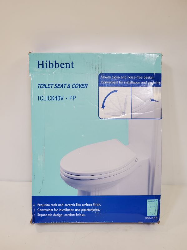 Photo 2 of Hibbent Premium One Click Elongated Toilet Seat with 10 Pieces Toilet Seat Bumpers