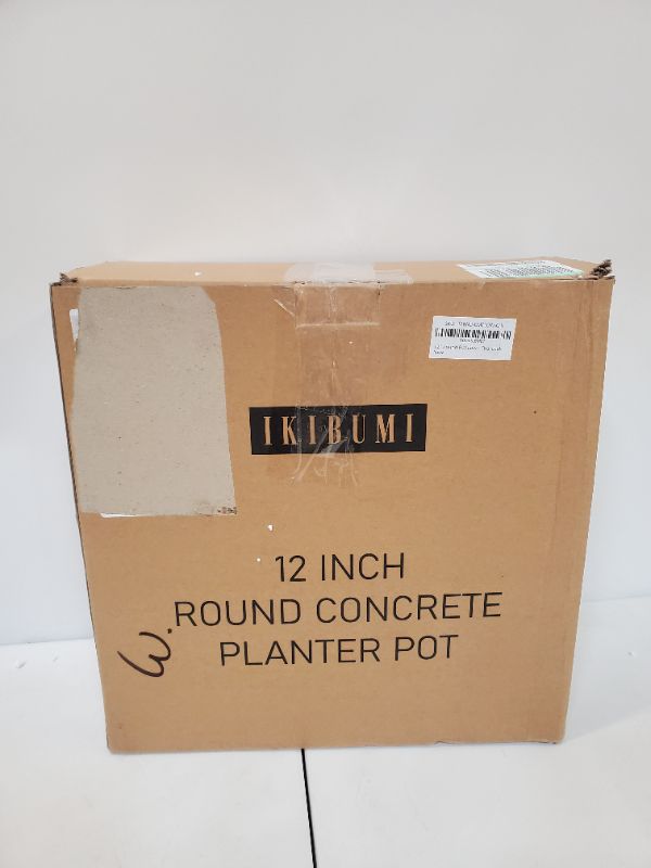 Photo 2 of 12" ROUND CONCRETE PLANTER POT-  LOW - CHARCOAL -  12RND-CMTLOW-CHL -NEW