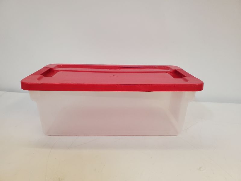 Photo 4 of 6qt Clear Latching Storage Box Red Lid and Red Latch - Wondershop