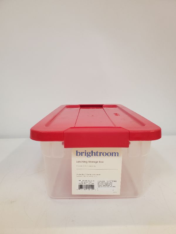 Photo 3 of 6qt Clear Latching Storage Box Red Lid and Red Latch - Wondershop