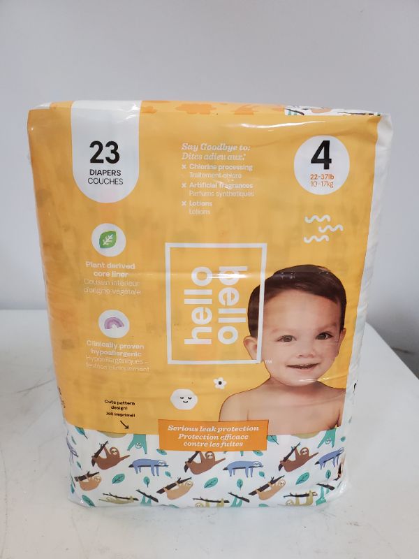 Photo 2 of Hello Bello Premium Baby Diapers Size 4 I 23 Count of Disposable, Extra-Absorbent, Hypoallergenic, and Eco-Friendly Baby Diapers with Snug and Comfort Fit I Sleepy Sloths