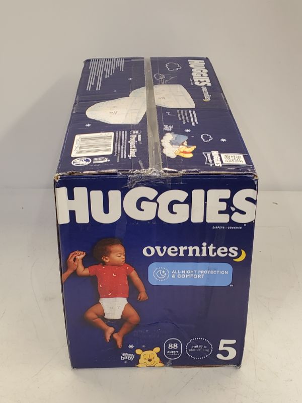 Photo 3 of Huggies Overnites Nighttime Baby Diapers  Size 5 (27+ lbs), 88 Ct, 