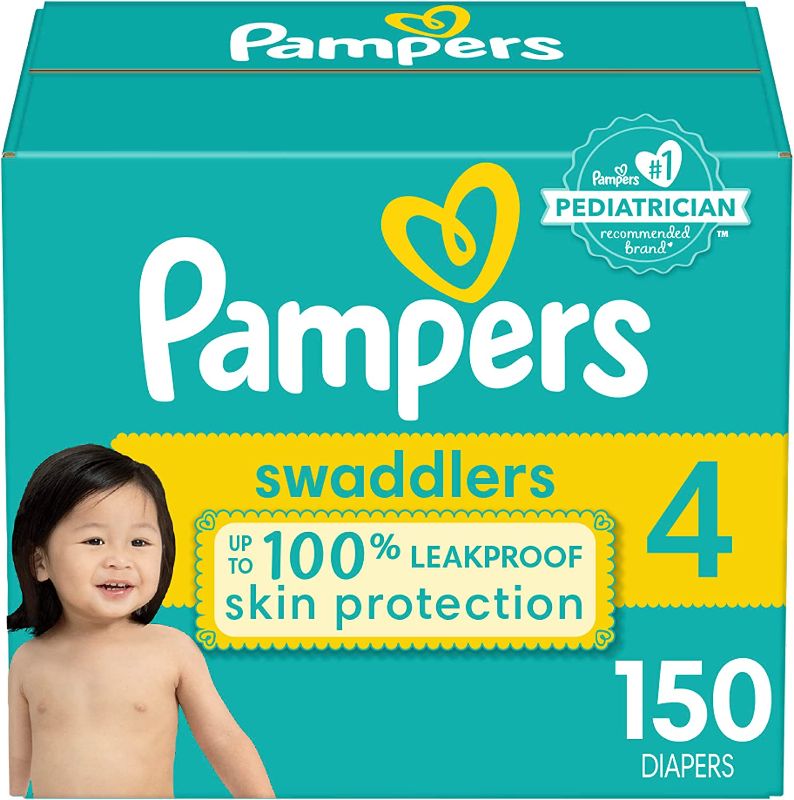 Photo 1 of Diapers Size 4, 150 Count - Pampers Swaddlers Disposable Baby Diapers (Packaging & Prints May Vary)