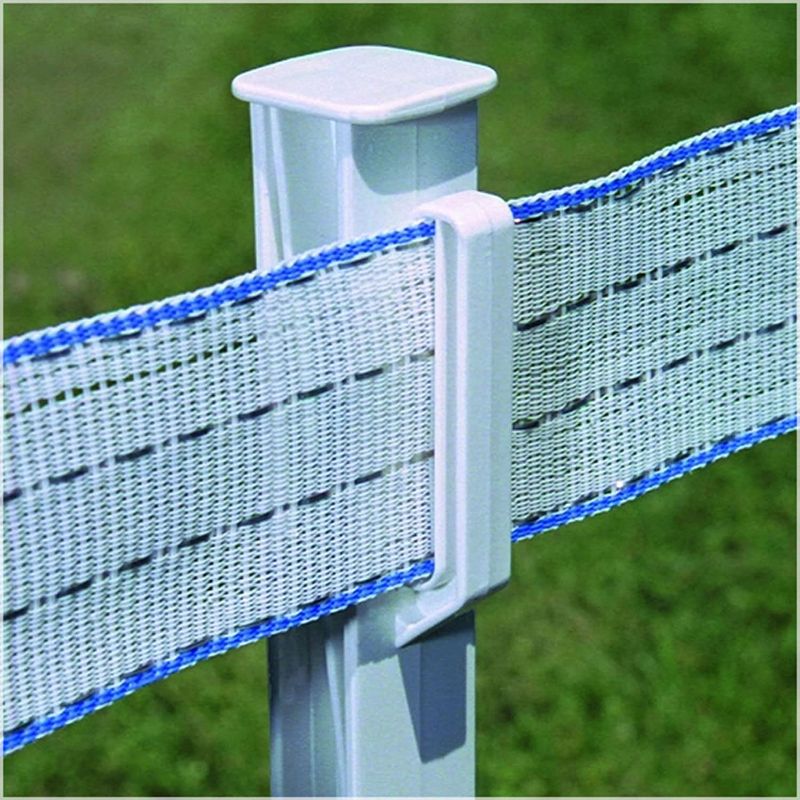 Photo 1 of set of 2 - 4ft White Electric Fence Plastic Poly Posts Temporary Fencing 