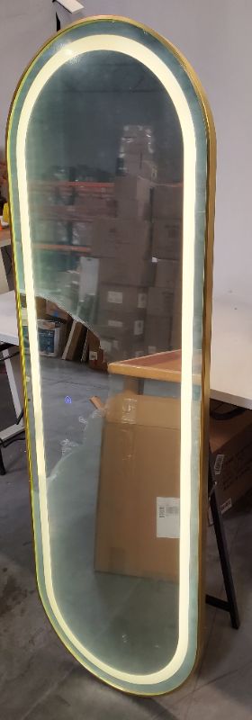 Photo 2 of Free Standing - gold framed - LED Full Body Mirror for Bedroom, with Dimming and 3 Color Modes