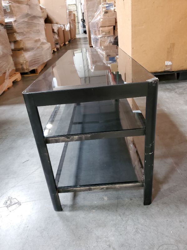 Photo 5 of BLACK GLASS 3 TIER TV STAND (47"L X 16"W X 19"H)