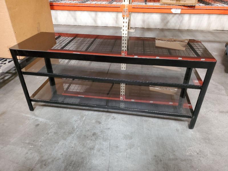 Photo 2 of BLACK GLASS 3 TIER TV STAND (47"L X 16"W X 19"H)