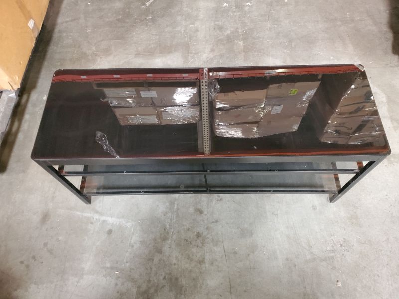 Photo 3 of BLACK GLASS 3 TIER TV STAND (47"L X 16"W X 19"H)