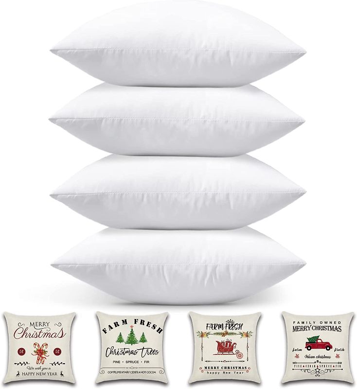 Photo 1 of OTOSTAR Christmas Pillow Covers 18x18 Throw Pillow Cover with Pillow Inserts set of 4 pillows and inserts  (Merry Christmas Farm)