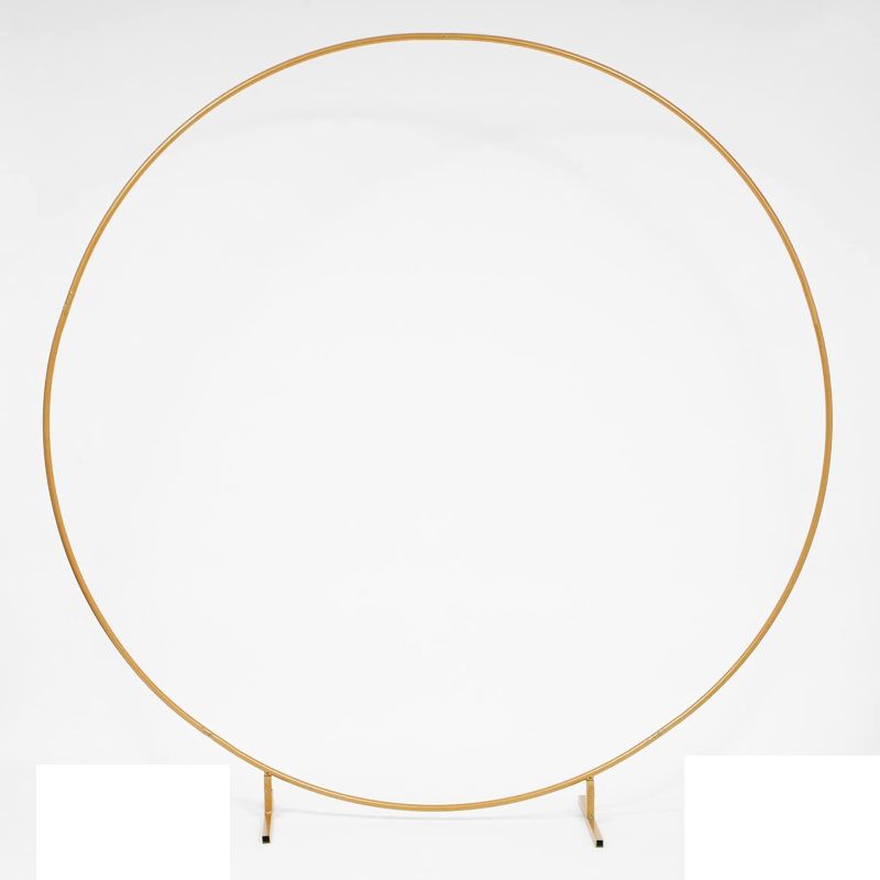 Photo 1 of Round Wedding Arch, Gold Circle Arch with Stands Metal Hoop for Floral Balloon Garland Birthday Wedding Photo Background Decorations