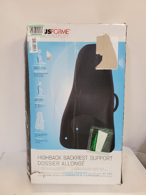 Photo 2 of ObusForme Highback Backrest Support - Extra Tall Padded Seat Cushion and Lumbar Support Pillow, Portable  with Soft and Durable Foam