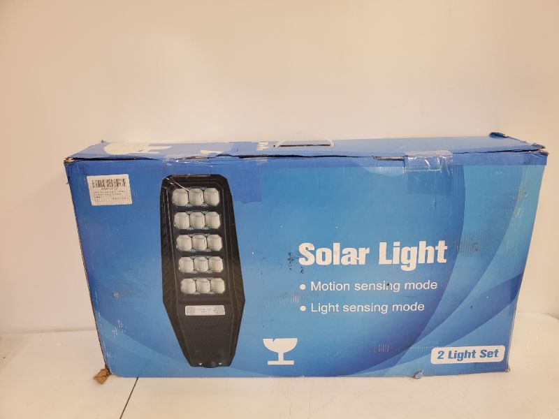 Photo 2 of 300W Solar Street Light, 2 Light Set Motion Sensor Dusk to Dawn 15000LM Solar Lights Outdoor with Remote Control, IP65 Waterproof Flood Security Light for Yard, Driveway, Garden, Parking Lot, Garage 300.0 Watts