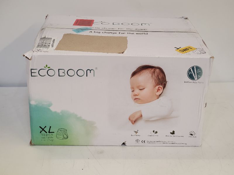 Photo 3 of ECO BOOM Bamboo Natural Disposable Baby Diapers - Eco-Friendly Baby Pants - Soft Night Time Diaper - Hypoallergenic Biodegradable Nappies for Babies | Extra Large, 72 Count