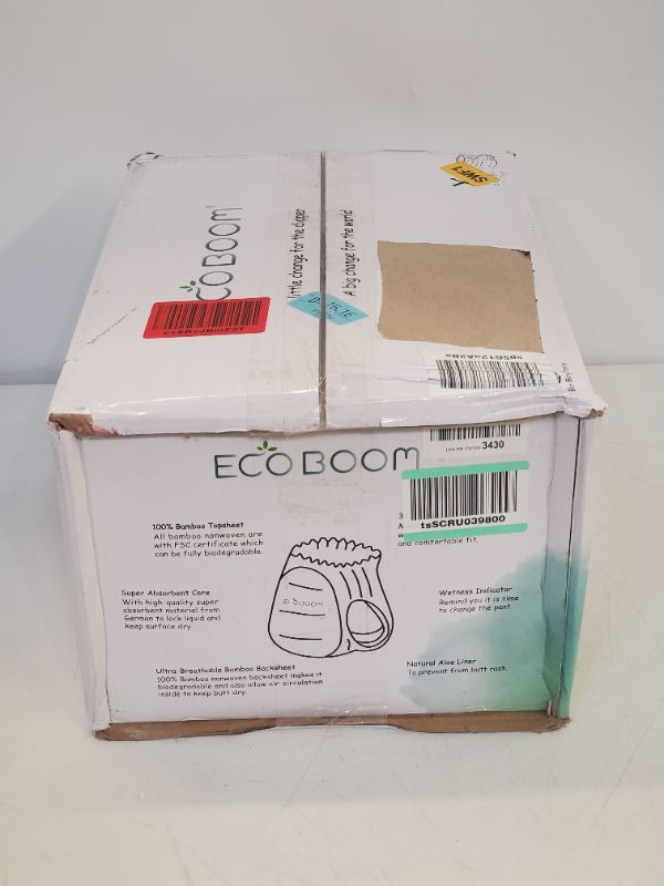 Photo 4 of ECO BOOM Bamboo Natural Disposable Baby Diapers - Eco-Friendly Baby Pants - Soft Night Time Diaper - Hypoallergenic Biodegradable Nappies for Babies | Extra Large, 72 Count