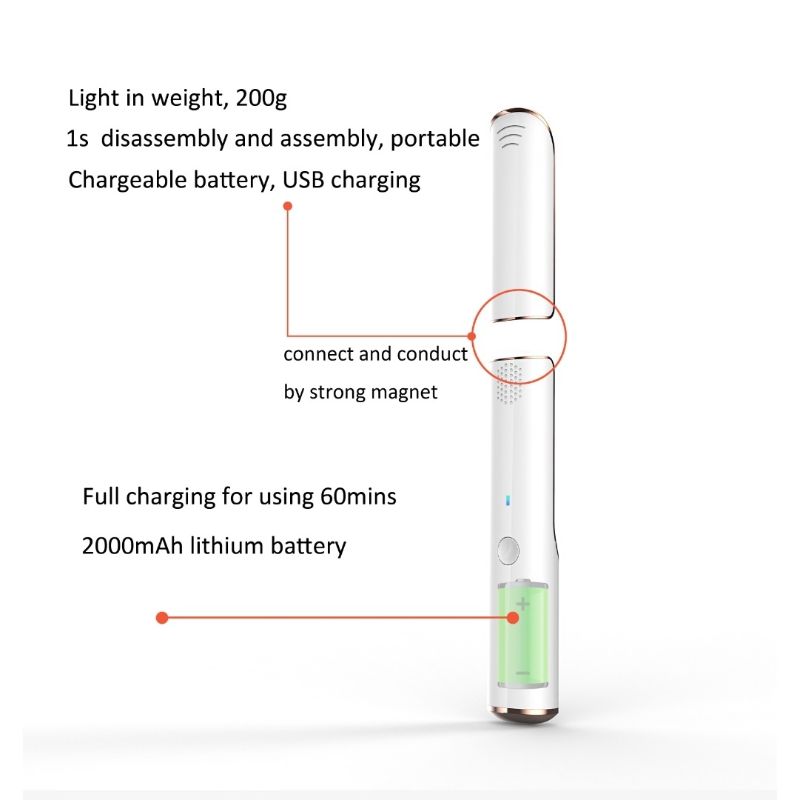 Photo 2 of ADJUSTABLE UV SANITIZING WAND LONG OR SHORT LIGHT WEIGHT DESTROYS 99.9 PERCENT GERMS ULTRAVIOLET DISINFECTION TECH STERILIZATION GRAVITY SENSOR  - SEALED 