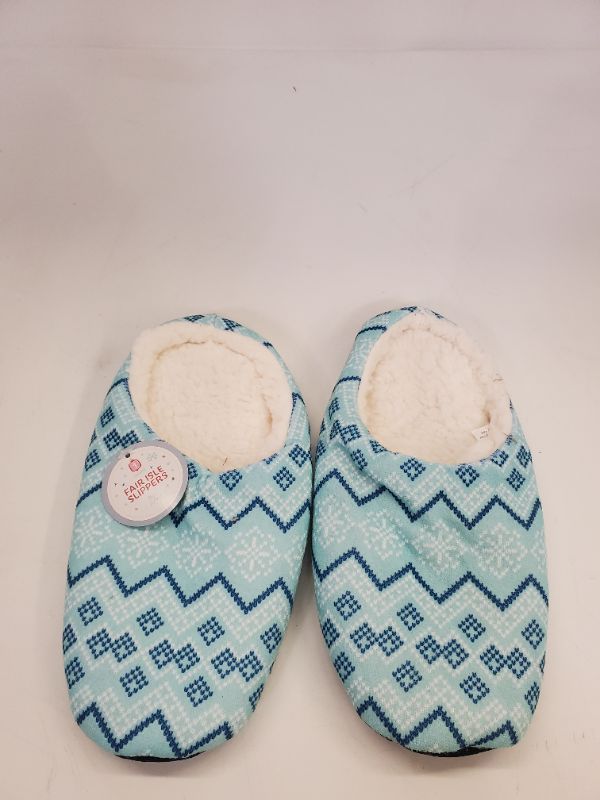 Photo 1 of FAIR ISEL SLIPPERS - SNOWFLAKE BLUE - SIZE L/XL 