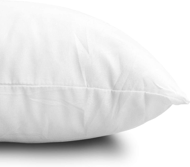 Photo 2 of Edow Throw Pillow Insert, Lightweight Soft Polyester Down Alternative Decorative Pillow, Sham Stuffer, Machine Washable 24" x 24" - white