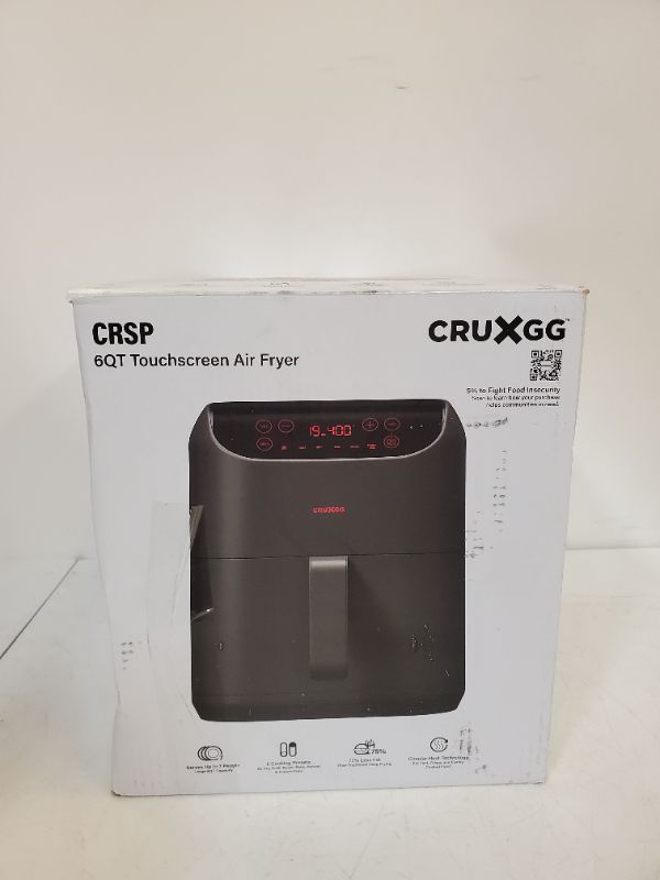 Photo 2 of CRUXGG 6-In-1 Digital Touchscreen Countertop Air Fryer - Smoke Gray