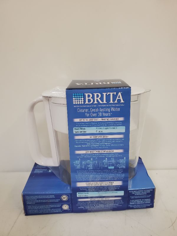 Photo 3 of Brita Small 6 Cup Water Filter Pitcher with 1 Standard Filter, BPA Free - Metro, White 