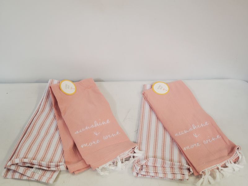 Photo 3 of PACK OF 2 - 2 PCS KITCHEN TOWELS -  "SUNSHINE + MORE WINE "