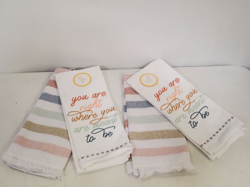 Photo 3 of PACK OF 2 - 2 PCS KITCHEN TOWELS - "You Are Right Where You Are Meant To Be"