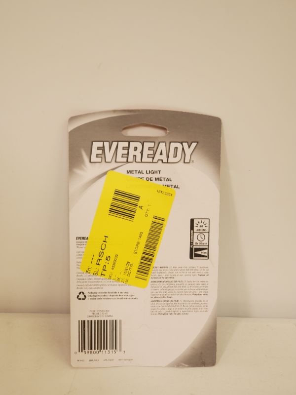 Photo 3 of Eveready Compact LED Metal Flashlight???? Water Resistant, Includes 3 Super Heavy Duty AAA Batteries, 21 Lumens , Black