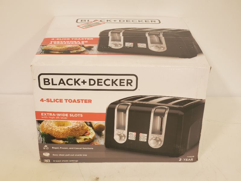 Photo 2 of BLACK+DECKER T4569B 4-Slice Toaster, Bagel Toaster, Black