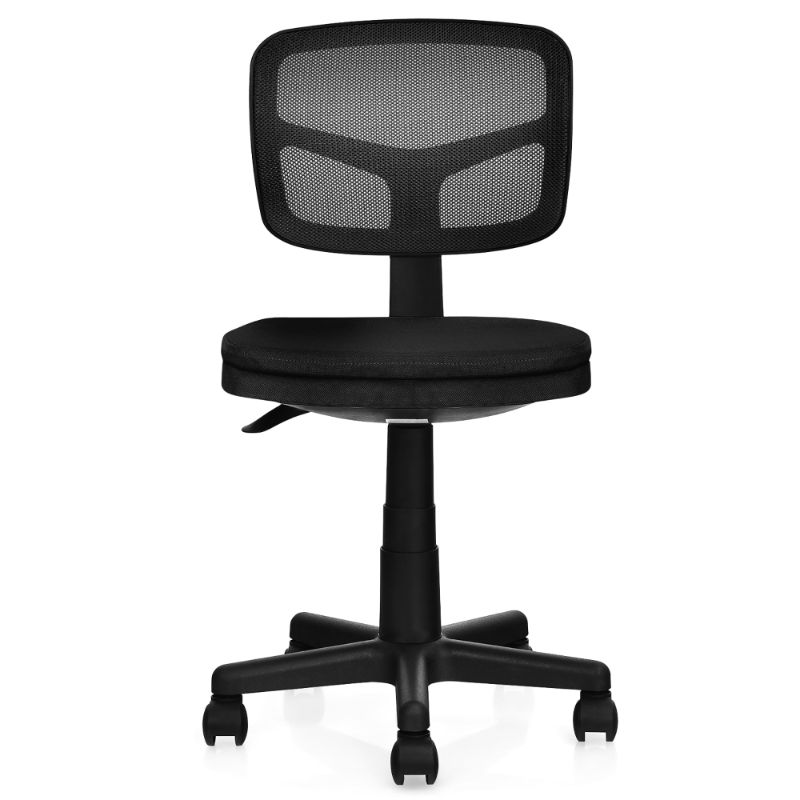 Photo 1 of Costway Armless Office Chair Adjustable Swivel Computer Mesh Desk Chair Black - model: HW67630DK