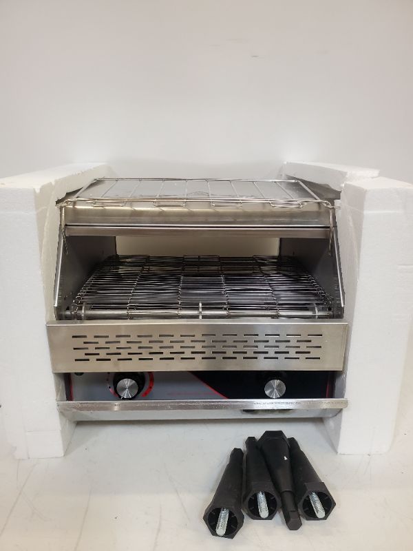 Photo 7 of Commercial conveyor toaster 450 slices/hour, 14.4in opening width conveyor toaster For Bread Bagel Breakfast Food, 2600W heavy duty stainless steel toaster for Cafes, Buffets, Restaurants, and Coffee.