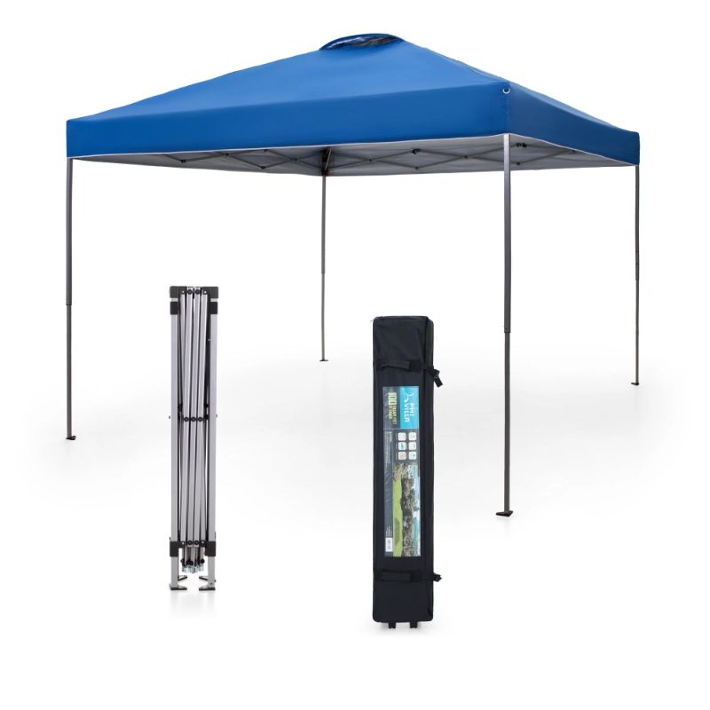 Photo 1 of PHIVILLA 1 0' x 10' Outdoor Gazebo Instant Pop Up Canopy Tent with Wheeled Bag - Blue ga022 -bl 