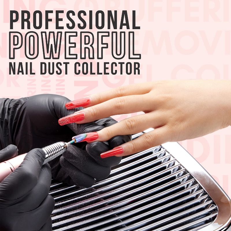 Photo 2 of Makartt Nail Dust Collector 60W Extractor Vacuum Dust Collector for Nails Acrylic Nail Drill Dust Extractor Beauty Gift Nail Salon Equipment with 2 Powerful Nail Fan MK200