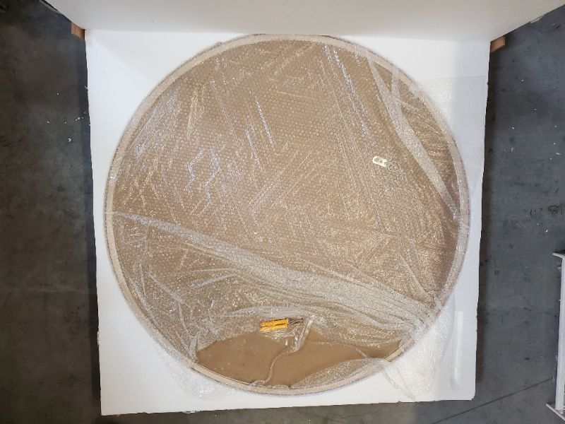 Photo 1 of HDYYGY Round Wood Mirror 30 Inch Farmhouse Wall Mirror Wooden Framed Circle Mirror for Bathroom 30inchx30inch Natural Wood