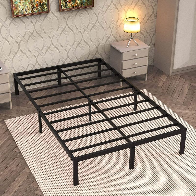 Photo 1 of Mr IRONSTONE Full Bed Frame, 14 Inch Platform Heavy Duty Steel Full Size Bed Frame No Box Spring Needed, Metal Bed Frame with Storage, Heavy Duty Steel Slat, Anti-Slip Support, Quick Install