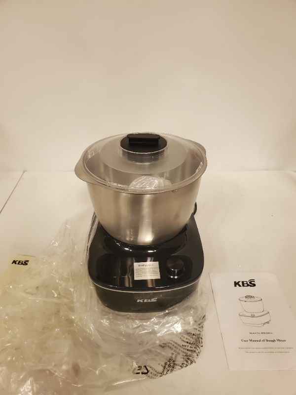 Photo 7 of KBS Stand Mixer, Compact Dough Mixer with Double Dough Hooks, Fast Knead Dough Maker with 4Qt Stainless Steel Bowl, Pure Copper Motor, Splash Guard & Scraper