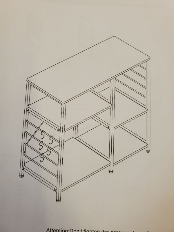 Photo 5 of 35.4 in. Rustic Brown Utility Double 3-Tier Microwave Stand Baker's Rack - ITEM NO: 10CZWKKR03AW90