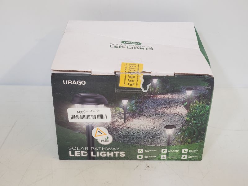 Photo 3 of URAGO Super Bright Solar Lights Outdoor Waterproof 10 Pack, Dusk to Dawn Up to 12 Hrs Solar Powered Outdoor Pathway Garden Lights Auto On/Off, LED Landscape Lighting Decorative for Walkway Patio Yard Cool White