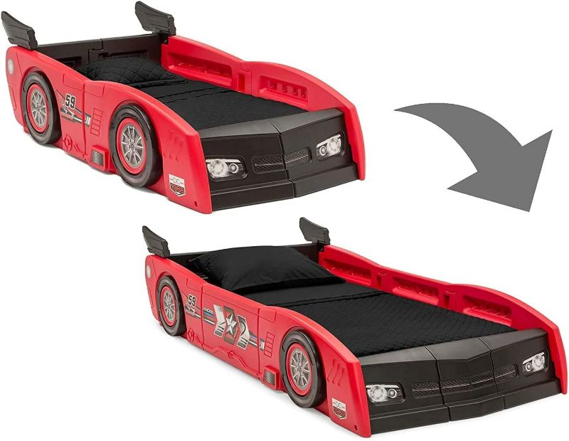 Photo 1 of Delta Children Grand Prix Race Car Toddler & Twin Bed - Made in USA, Red - #16257