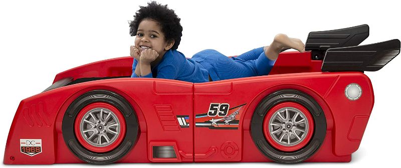 Photo 3 of Delta Children Grand Prix Race Car Toddler & Twin Bed - Made in USA, Red - #16257