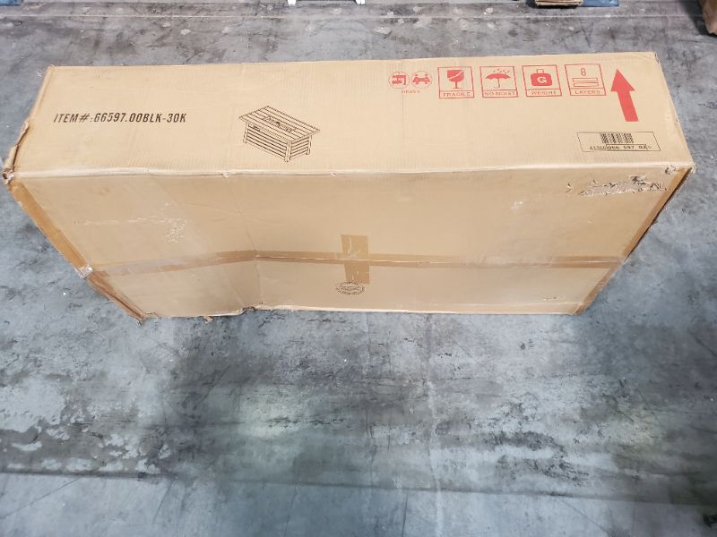 Photo 2 of LAITE GAS FIRE TABLE PIT -  46L"X 23W"   - ITEM# 66597.00BLK-30K- NEW